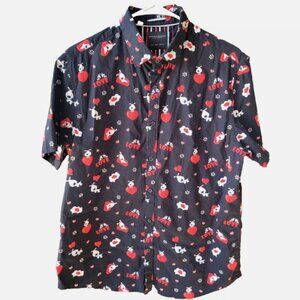 Denim and‎ Flower Ricky Singh Shirt Mens L Dog Puppy Love Hearts Valentines Day